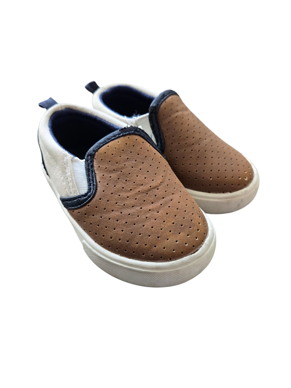 OshKosh B'gosh Brown and White Slip-On Kids Sneakers